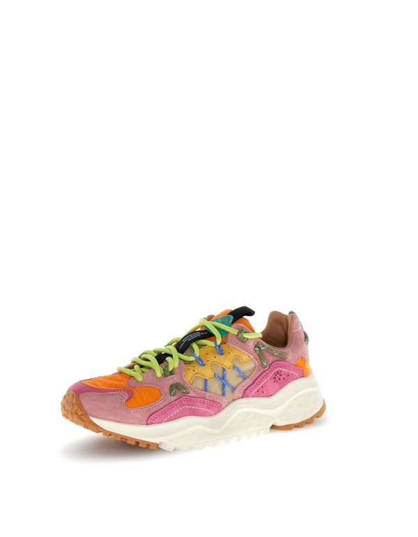 Sneaker Yamabushi Woman Suede/nylon Ripstop Fuchsia-orange Fuxia