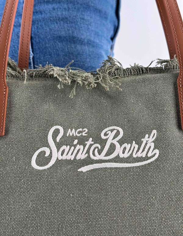 Borsa In Canvas Con Frange City Bag Fringe 52 Emb