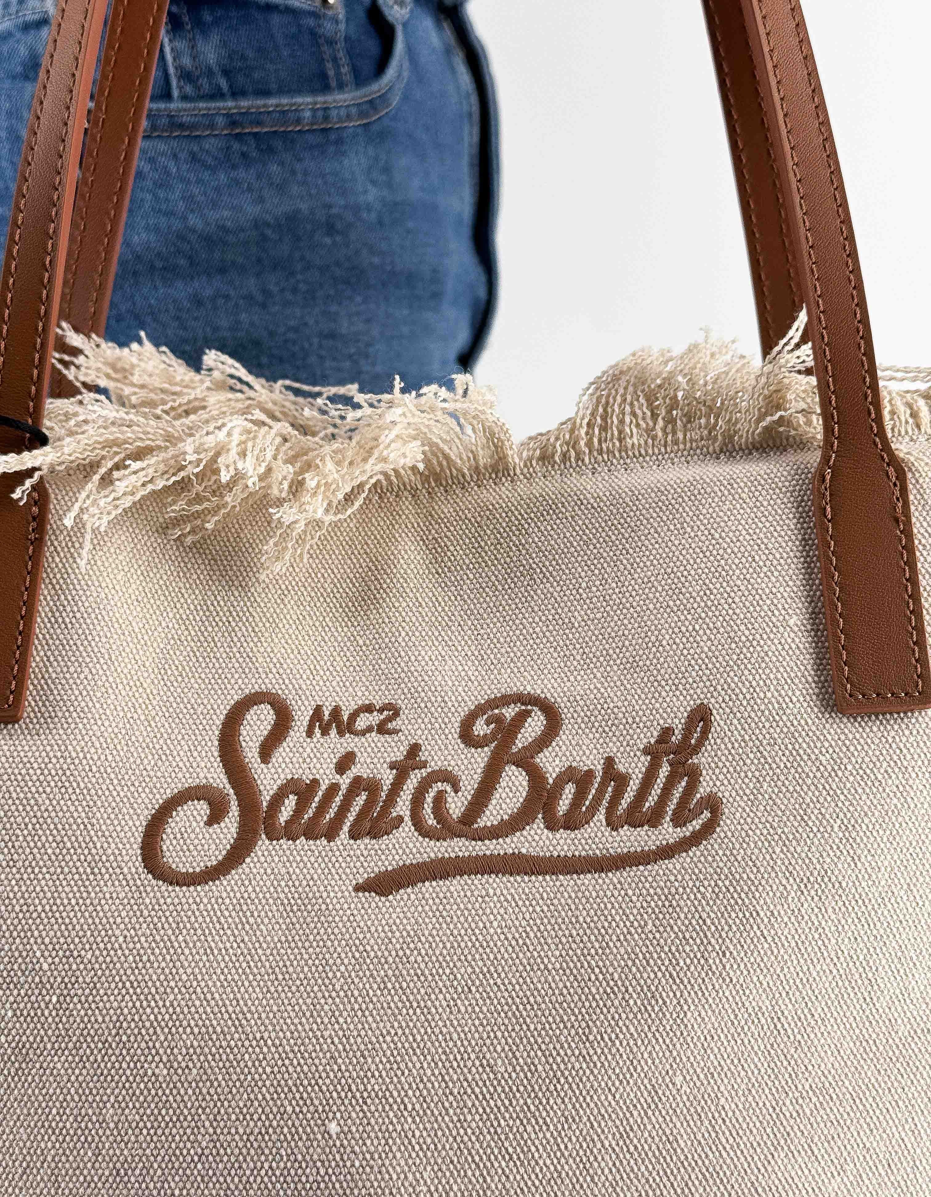 Borsa In Canvas Con Frange City Bag Fringe 1018 Emb