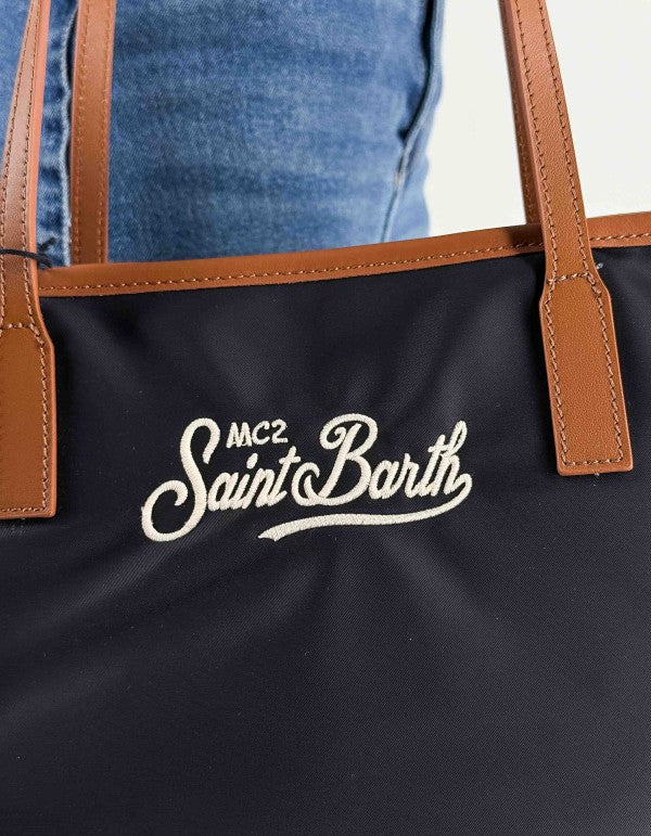 Borsa A Spalla City Bag Mid Nylon Nera 0018 Emb