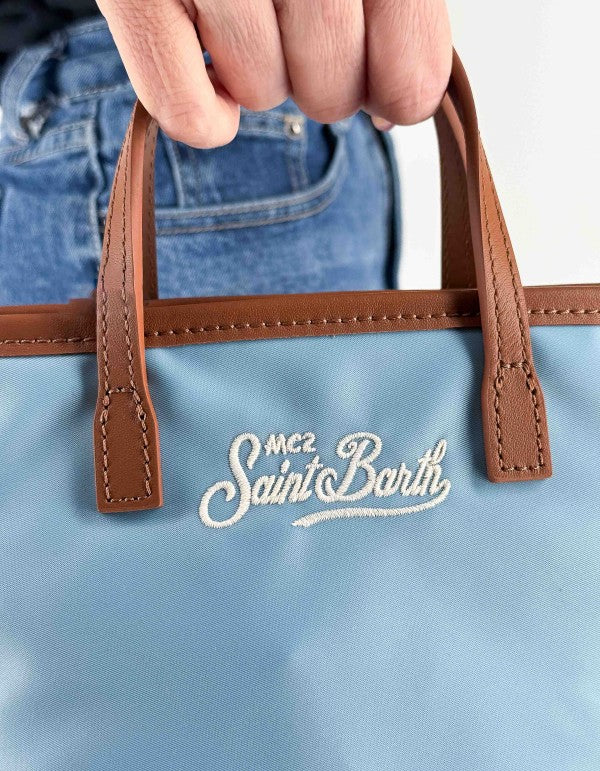 Borsetta City Bag Mini Nylon Azzurra 3118 Emb