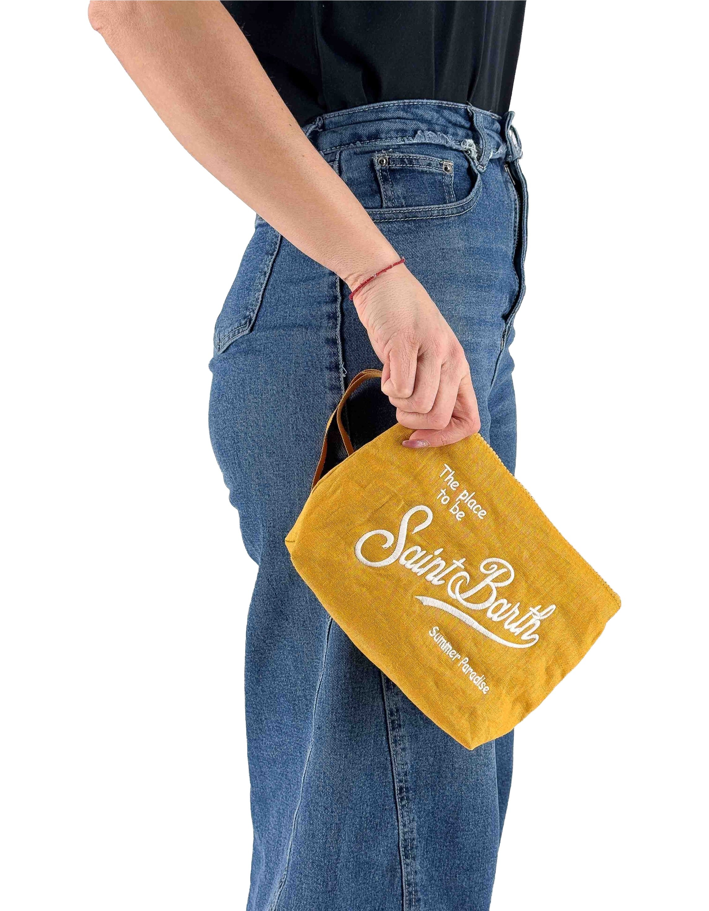 Pochette Aline Soft Linen Vintage 96 Mustard Emb