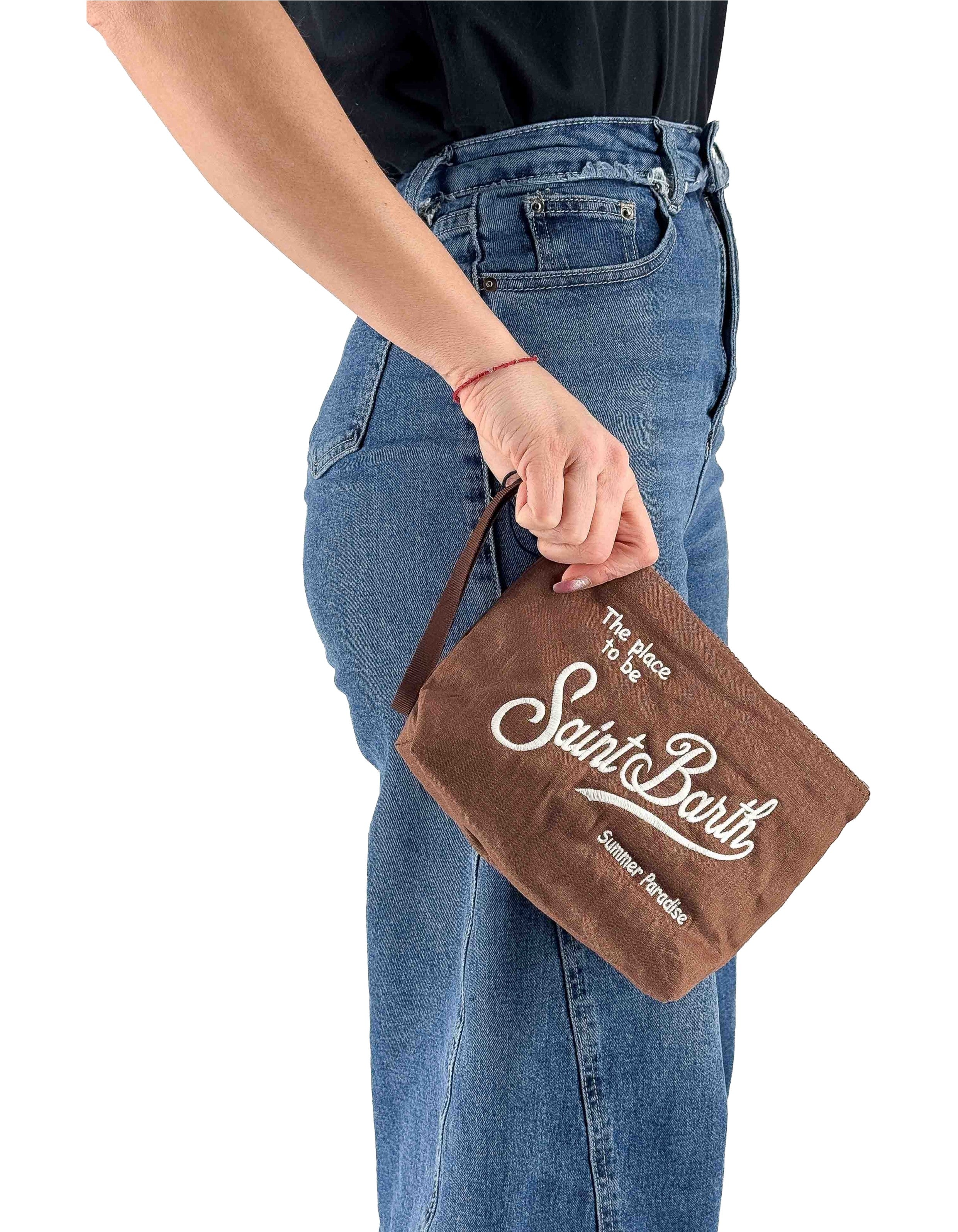 Pochette Aline Soft Linen Vintage 18 Brown Emb