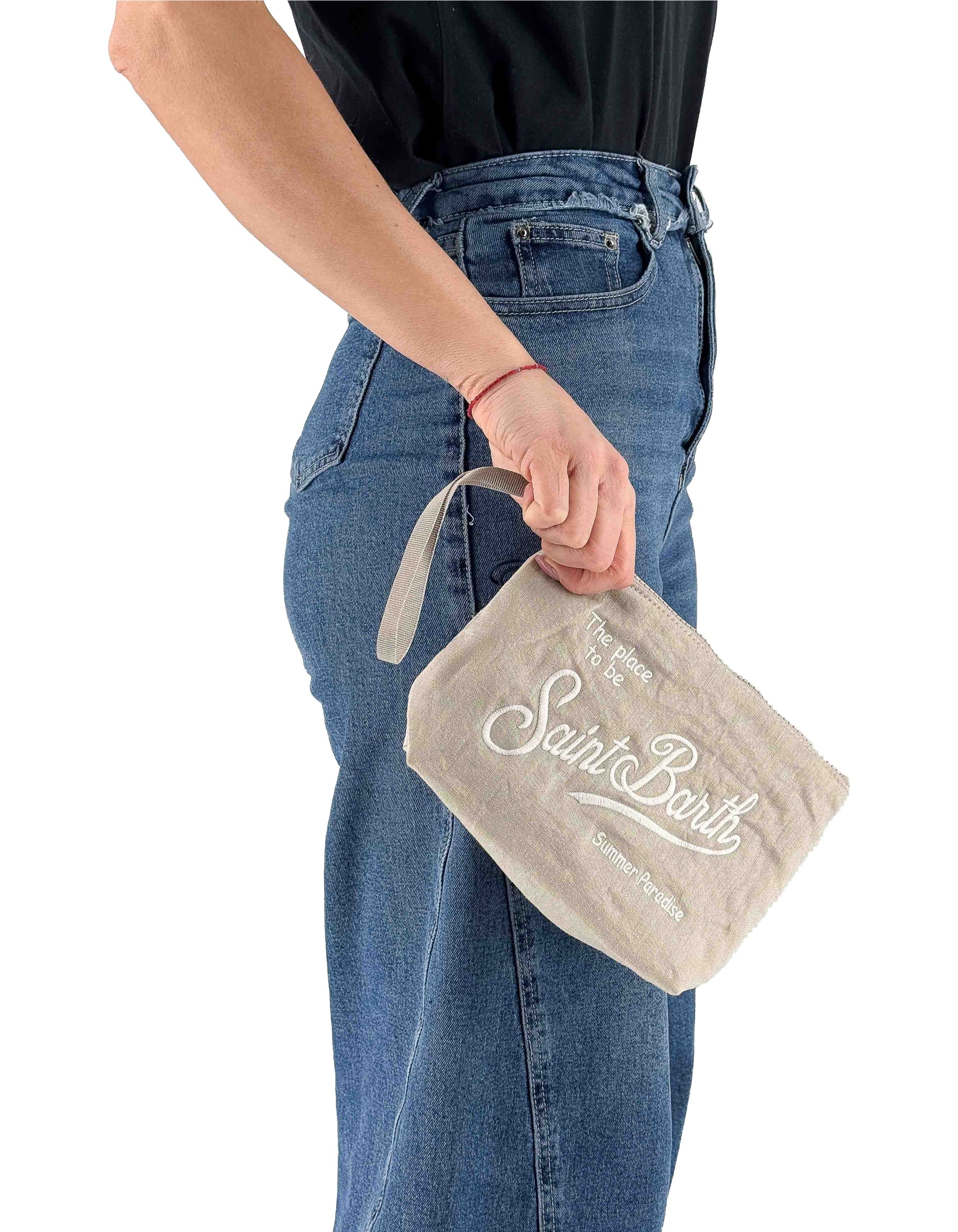 Pochette Aline Soft Linen Vintage 11 Beige Emb