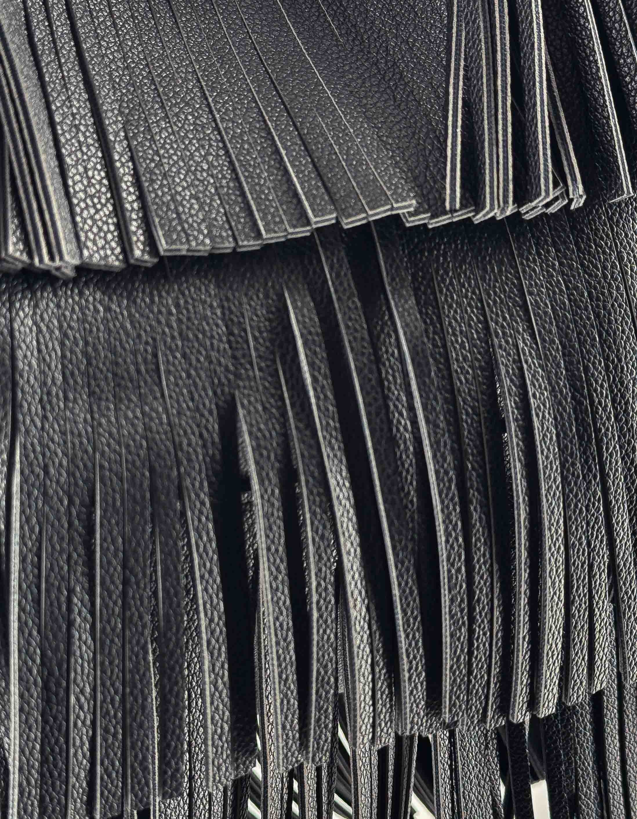 Black Fringe Sac Bag Ma001