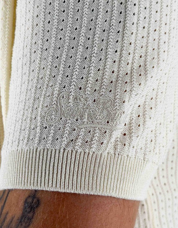 Polo Uomo Sloan Net Panna in Filo di Cotone