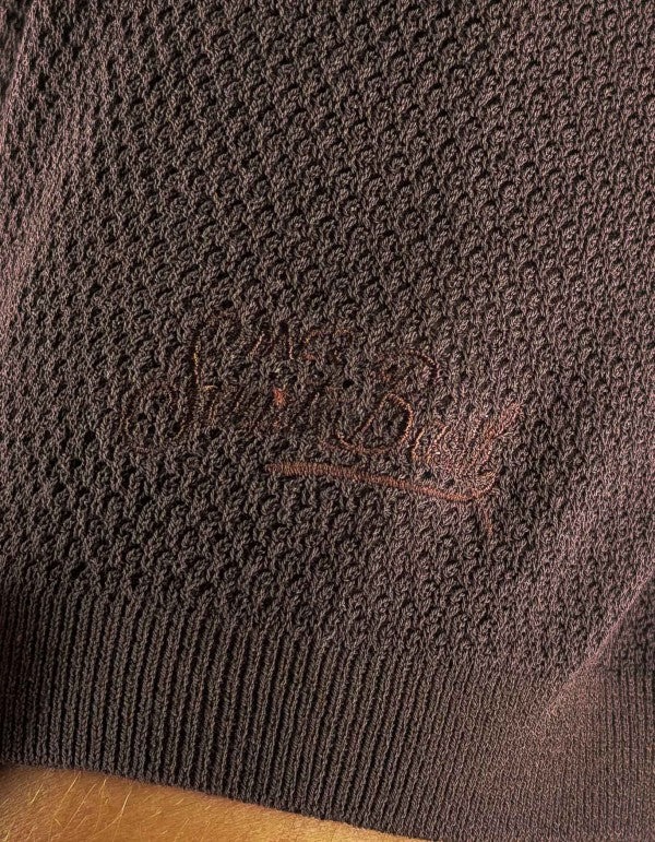 Polo Uomo Sloan Mesh Marrone in Filo di Cotone