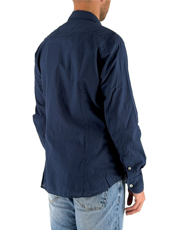 Camicia In Ice Cotton Blue Navy