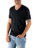 T-Shirt 100% Cotone Scollo A V Nero Mosca