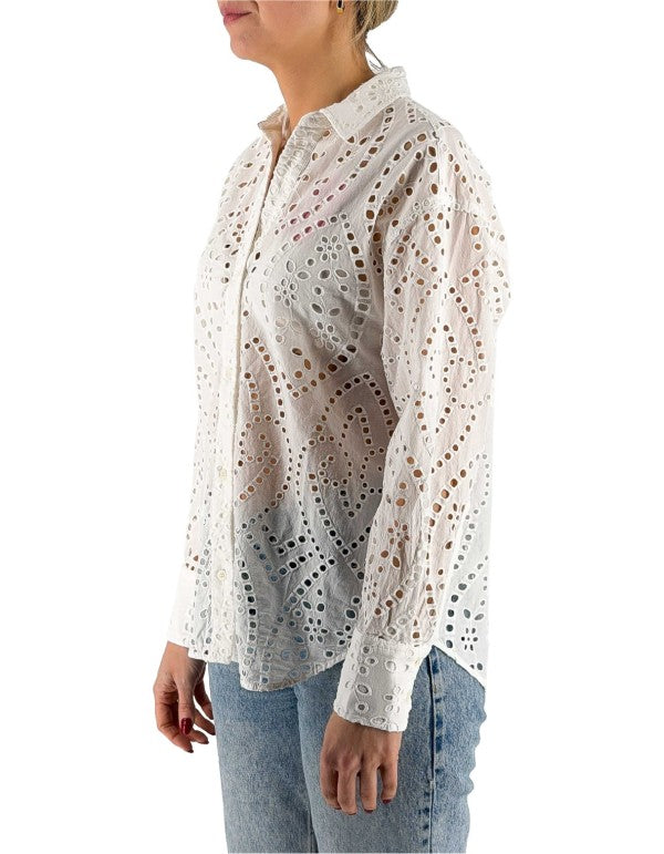 Camicia Cristal Sangallo Linewave Embry Bianco