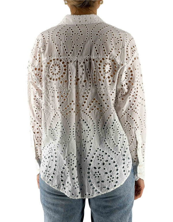 Camicia Cristal Sangallo Linewave Embry Bianco