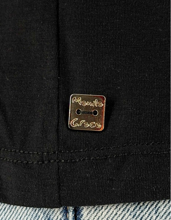 T-shirt Con Nodo Nero Ma001