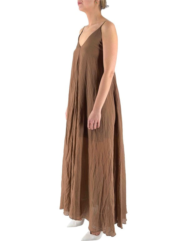 Abito Lungo Bretelle Ma143 Cacao