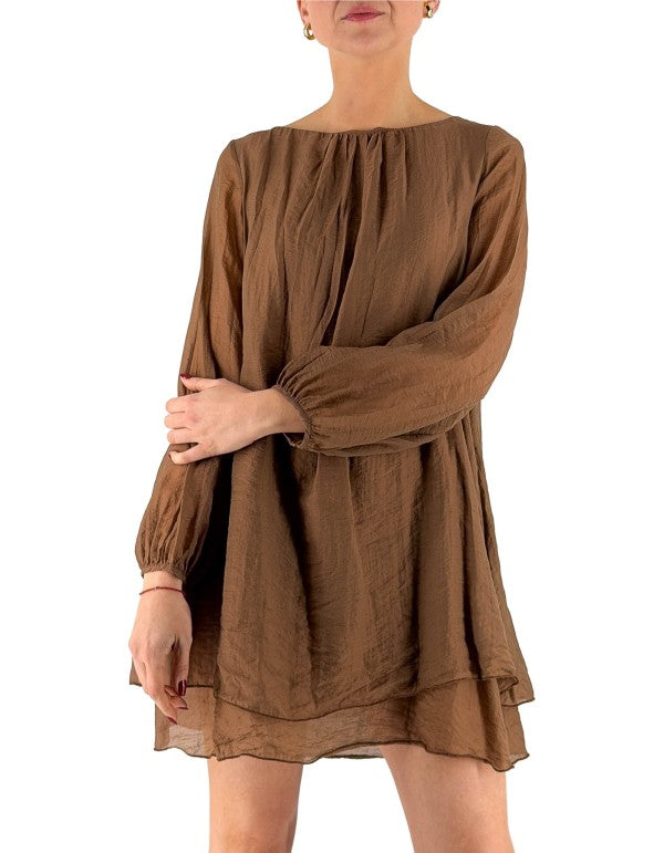 Abito Doppia Balza Cacao Ma143