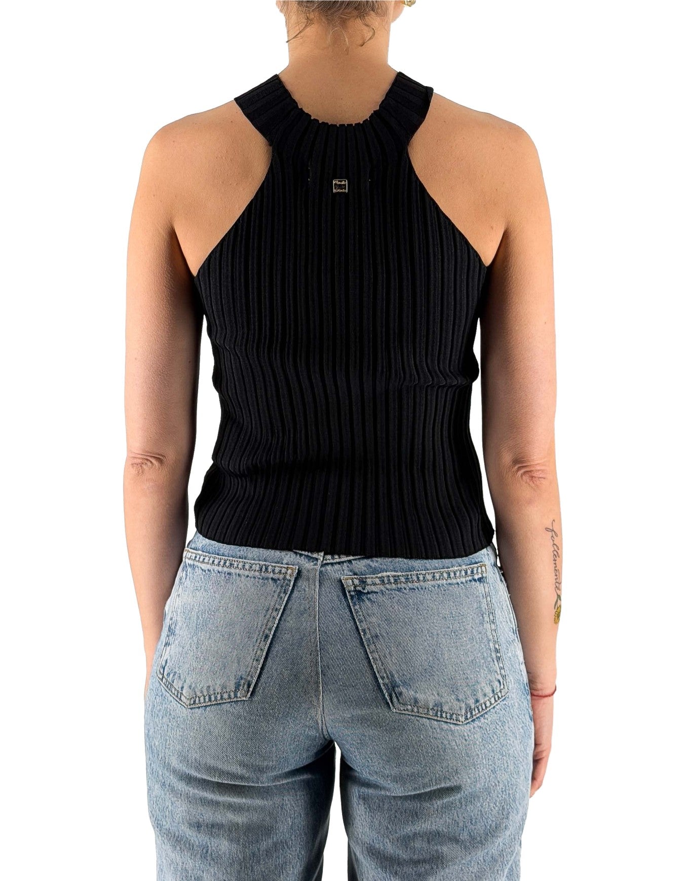 Black Turtleneck Tank Top Ma001