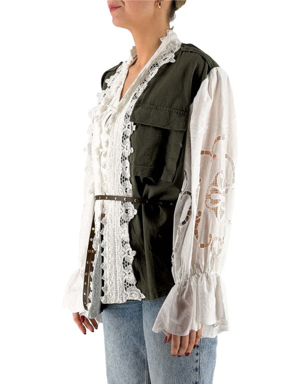 Overshirt "Ostuni" Verde Ricamata