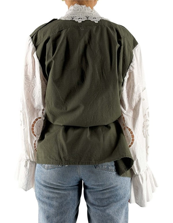 Overshirt "Ostuni" Verde Ricamata