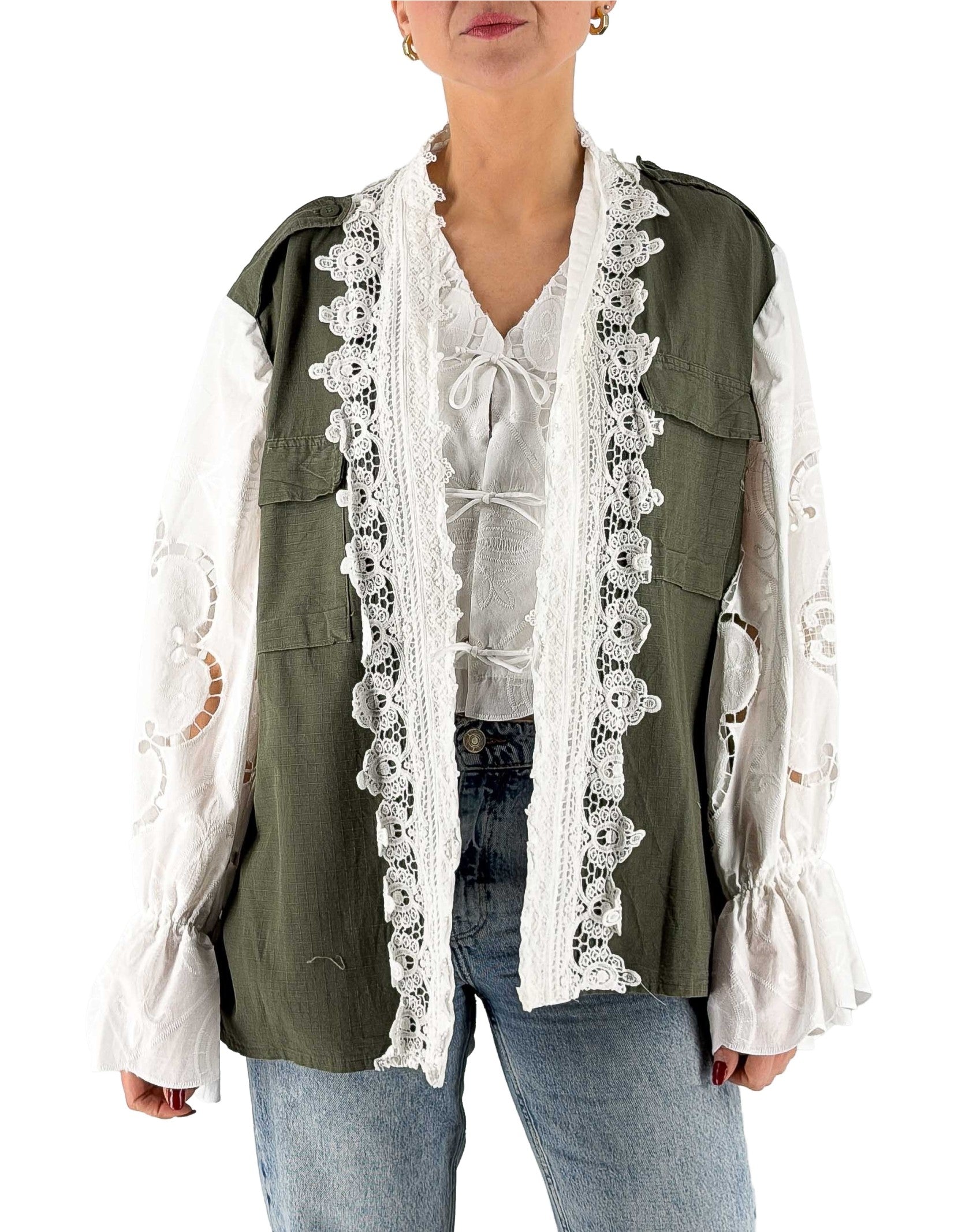 Overshirt "Ostuni" Verde Ricamata