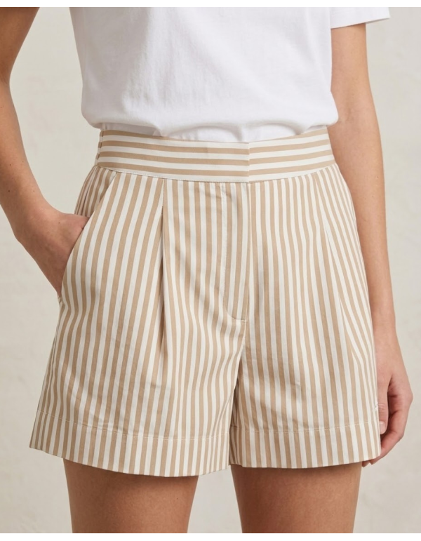 Shorts a Righe Amani Cotton Beige
