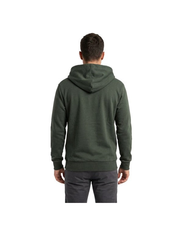 Felpa Con Zip e Cappuccio Verde