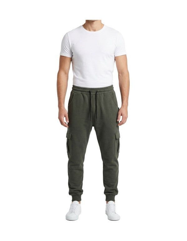 Pantalone In Felpa Cargo Regular Fit Verde