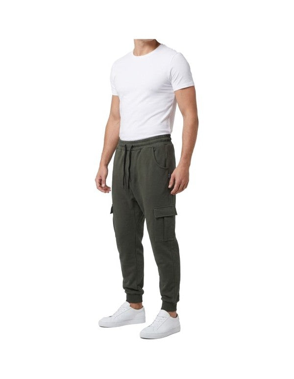 Pantalone In Felpa Cargo Regular Fit Verde