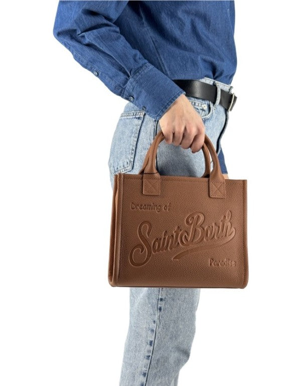 Vanity Bag Midi In Pelle Martellata Cammello