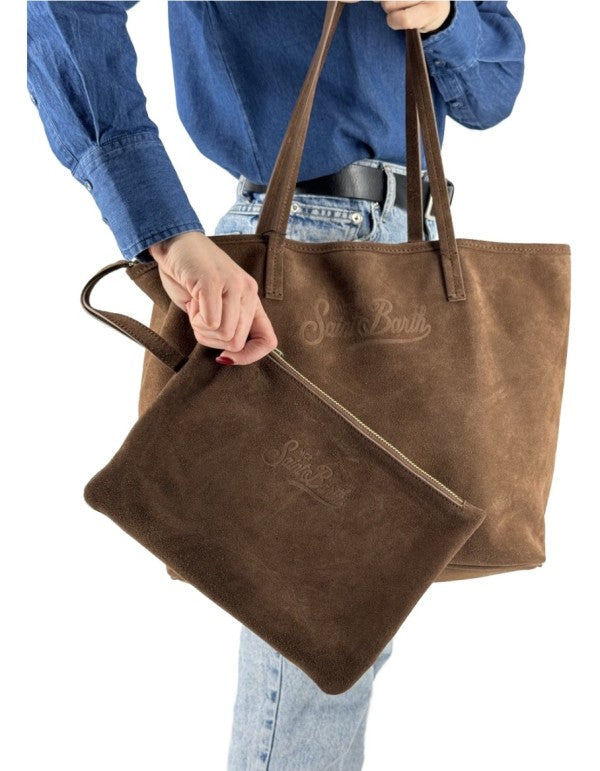 Borsa City Bag Suede Marrone