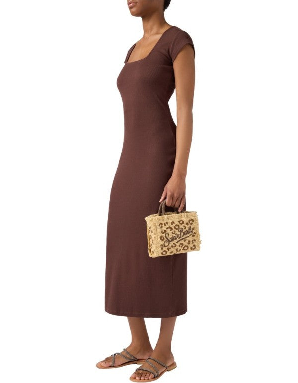 Vanity Mini Straw Leopard 18 Emb Handbag