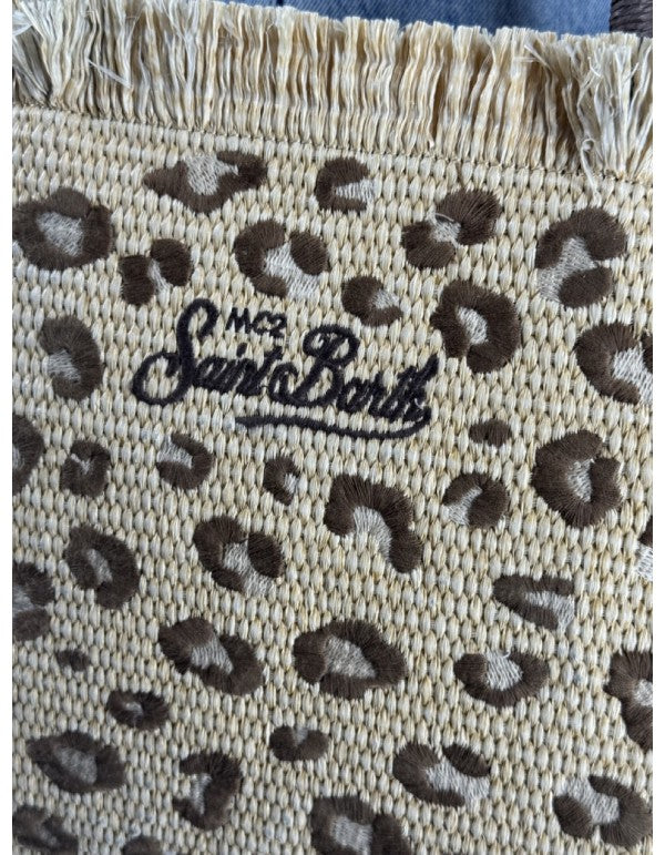 Vanity Straw Leopard 18 Emb. bag