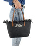 City Bag Mid Fringe Canvas Black