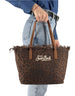 City Bag Mid Fringe Canvas Dark Leopard