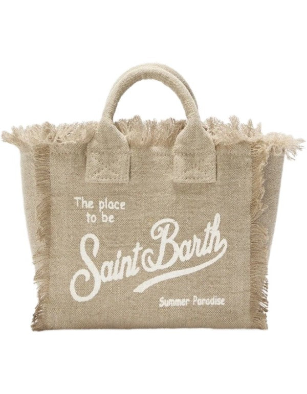 Mini Vanity Bag In Beige Linen 11