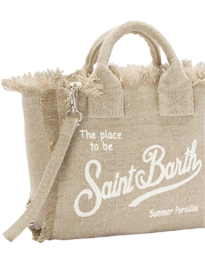 Mini Vanity Bag In Beige Linen 11