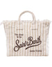 Mini Vanity Bag in Beige Striped Linen V 11