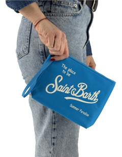 Aline Nylon 32 Turquoise clutch bag