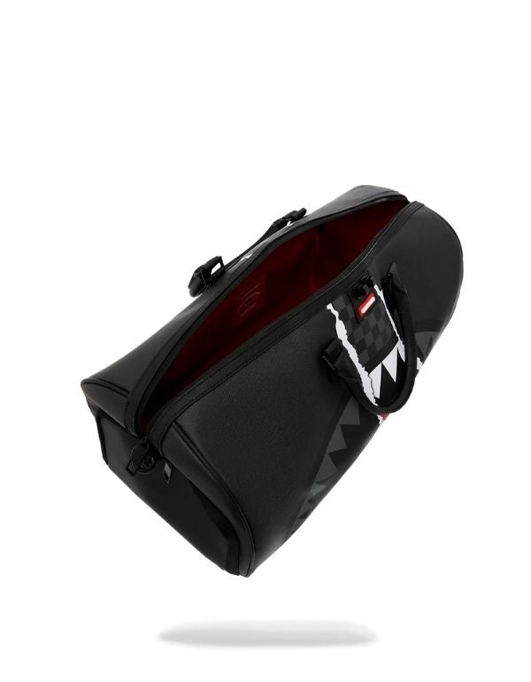 Borsone Center Rip Revealing Gray Check Duffle Sprayground - Vano principale aperto