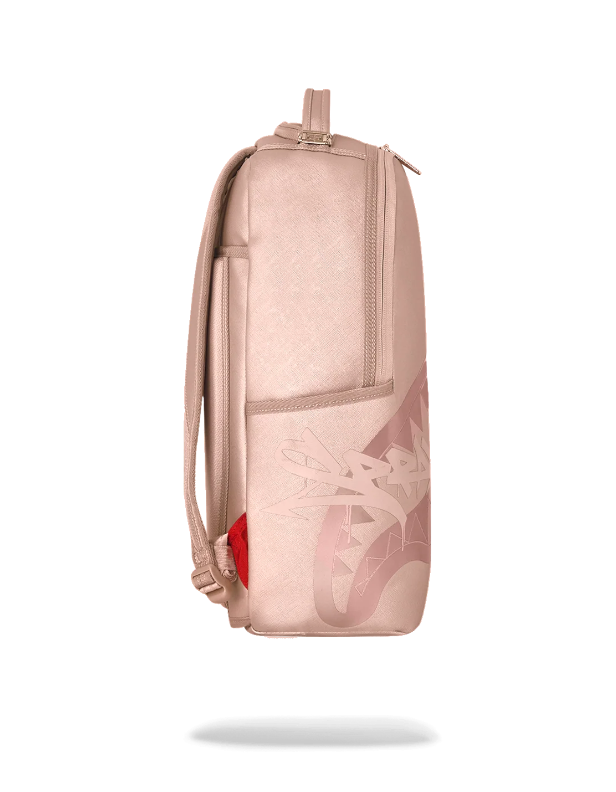 Zaino DevidLabel Sprayground Rose Ghost Drip color rosa metallizzato con grafica iconica e profilo laterale