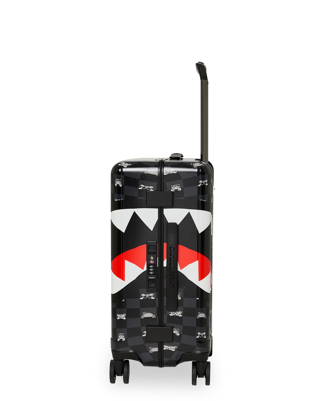 Gray Peeking Character Sketch Carry-on Hard Luggage