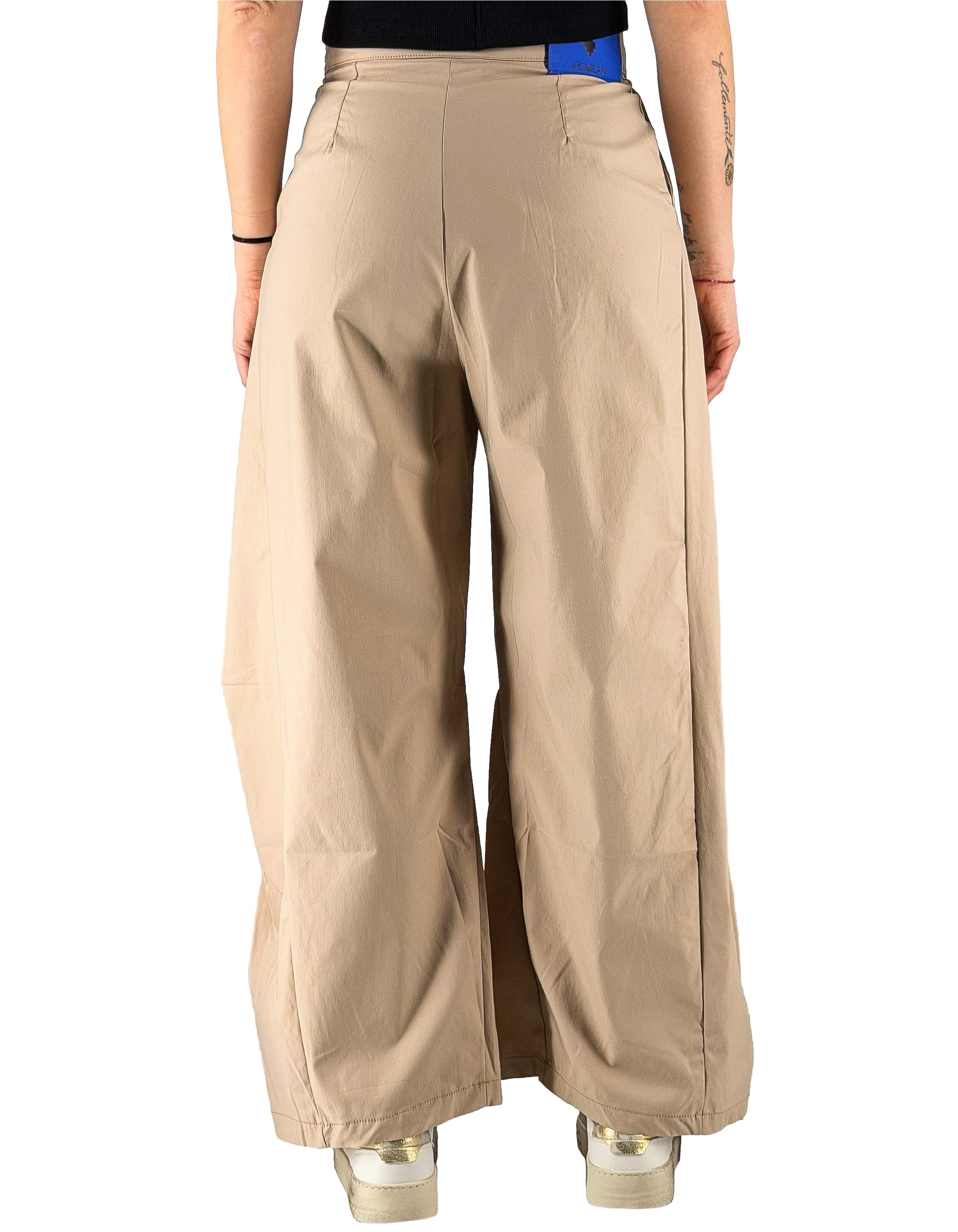 Pantalone Donna In Tela Di Cotone Nm Sabbia