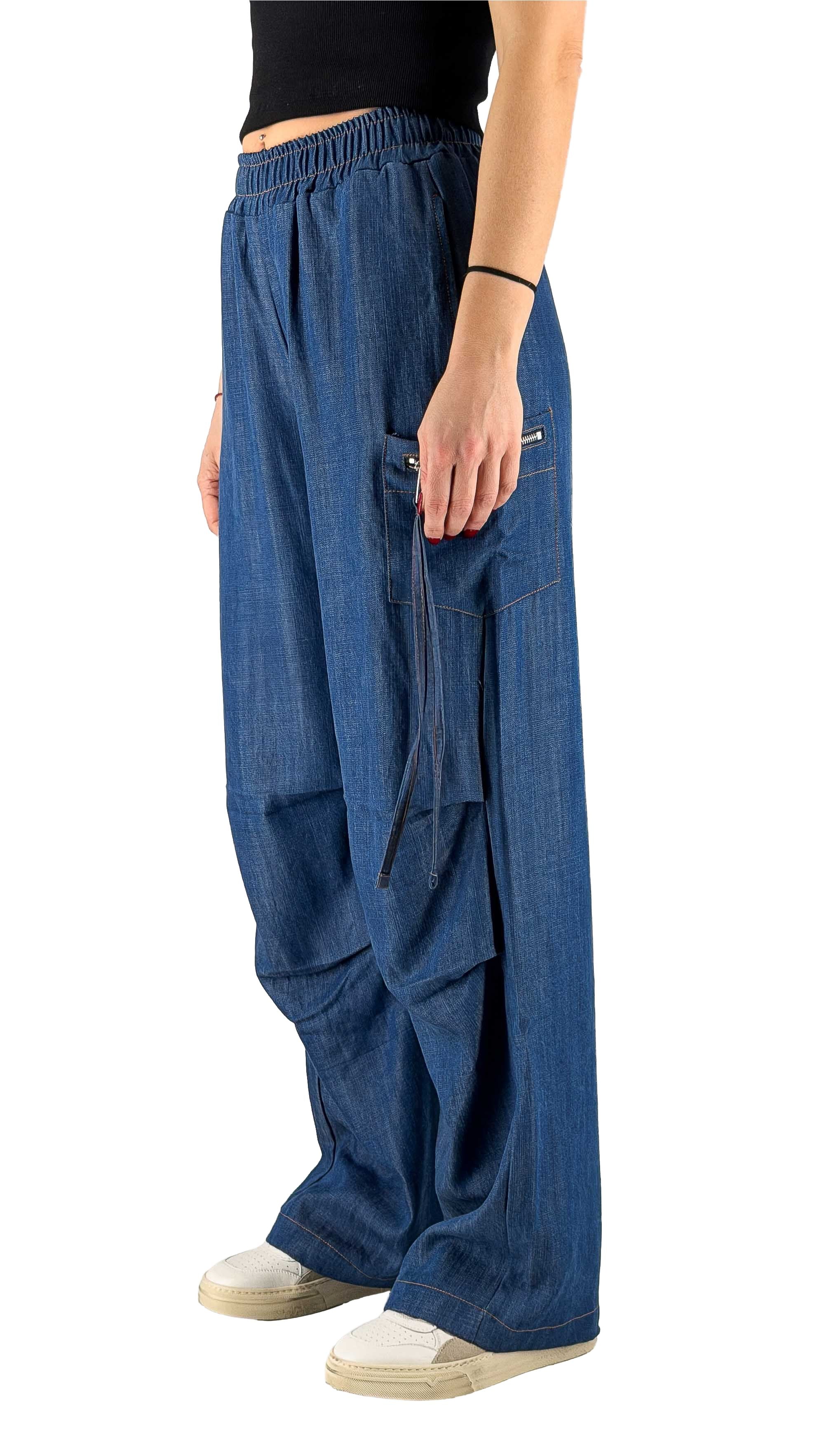 Pantalone Donna In Denim Lyocell