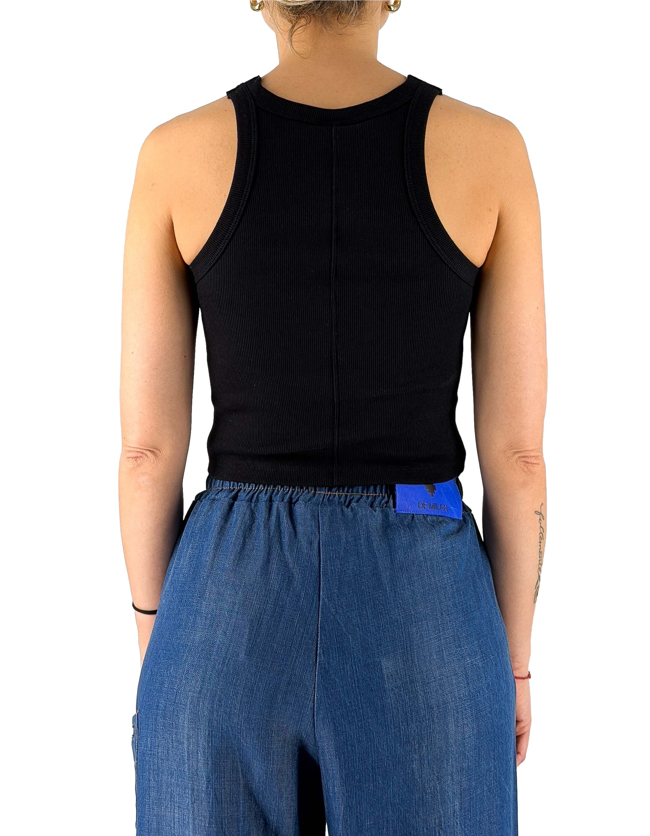 Canotta Donna In Costina Nero