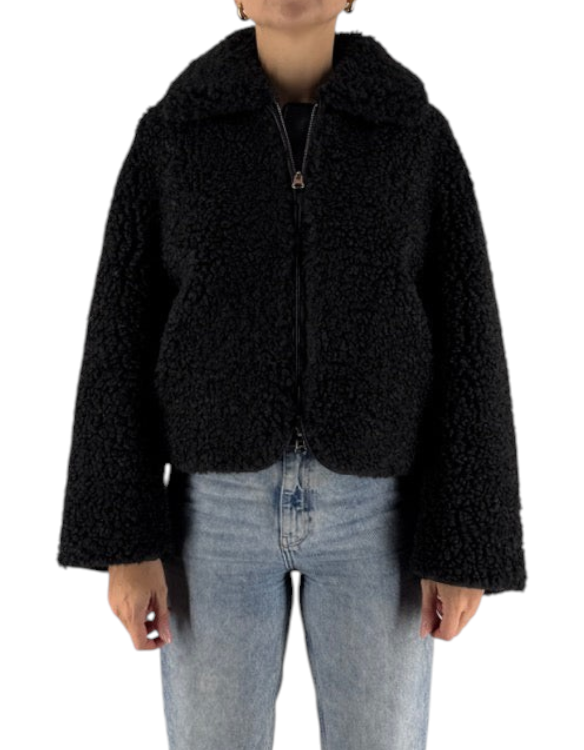Giubbotto Monet Nero Montereggi da donna, look frontale