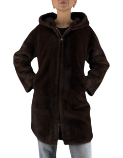 Giacca Audrey Dark Brown Montereggi, vista frontale indossata
