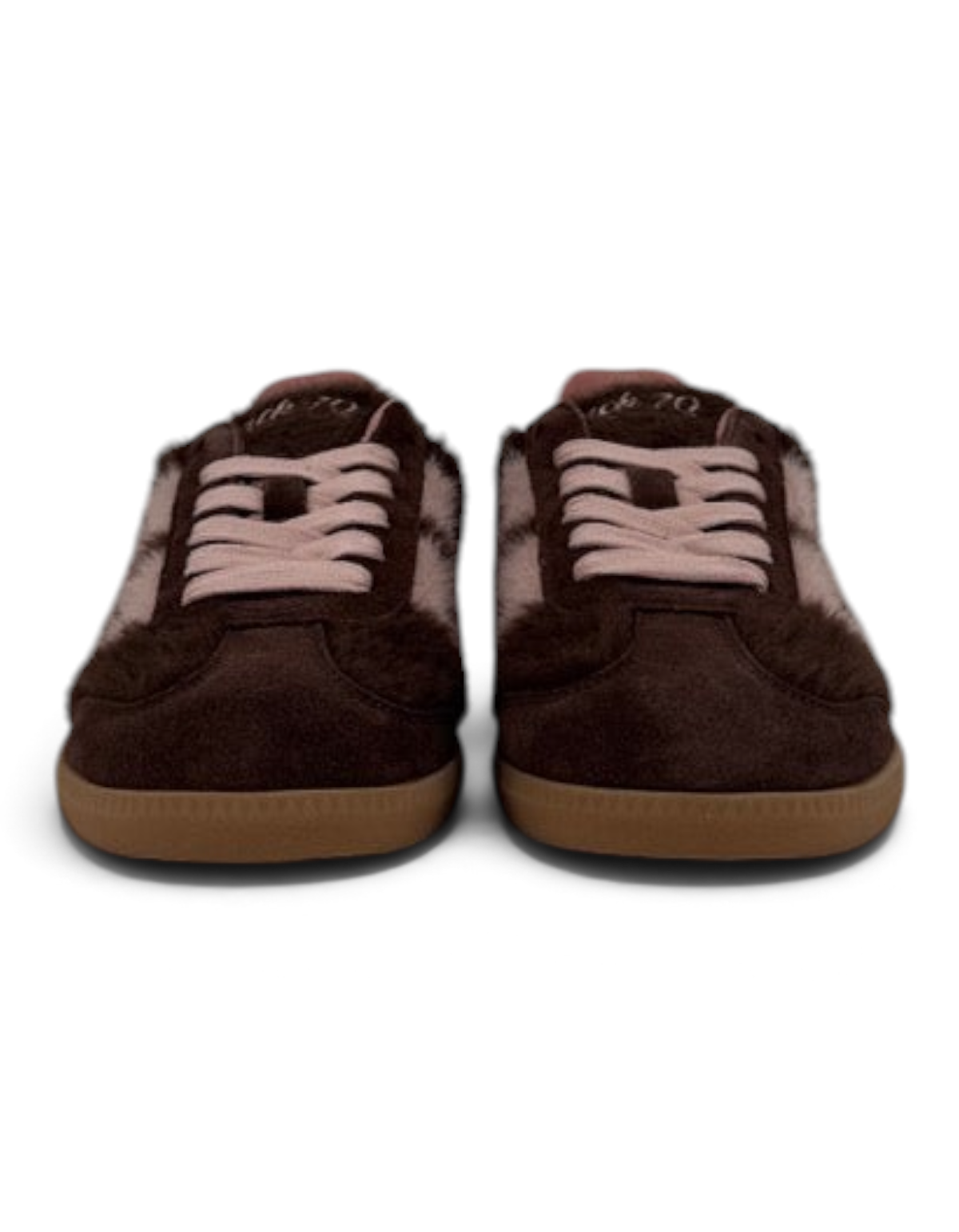 Sneakers da donna DevidLabel Back70 Mohair in colorazione coffee e rosa con texture morbida e suola in gomma