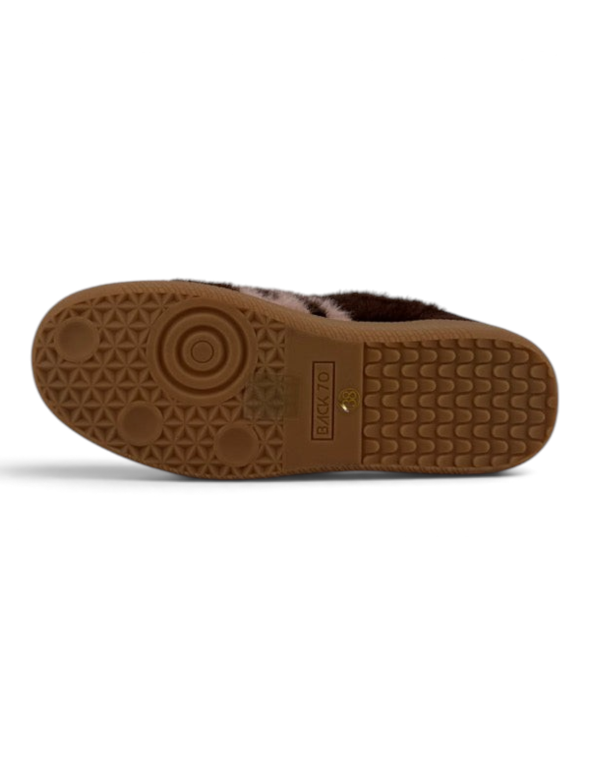 Suola in gomma color cuoio della sneaker DevidLabel Back70 Mohair Coffee/Pink con texture antiscivolo