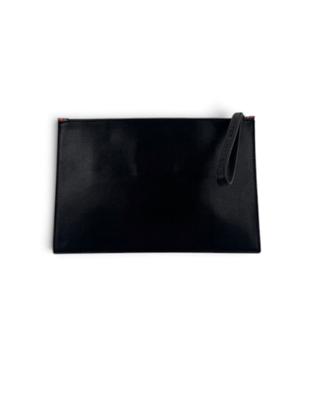 Pochette DevidLabel Marcelo Burlon - County Of Milan in pelle liscia nera con dettaglio Fire Wings e cinturino