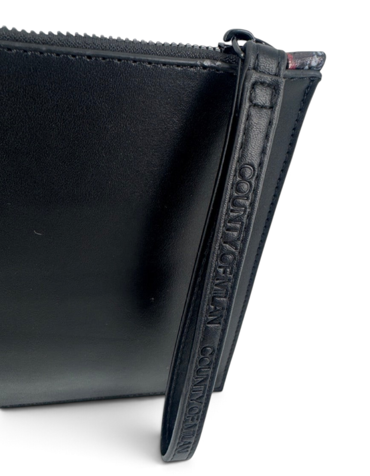 Pochette DevidLabel Marcelo Burlon - County Of Milan in pelle nera con cinturino logato e dettaglio Fire Wings