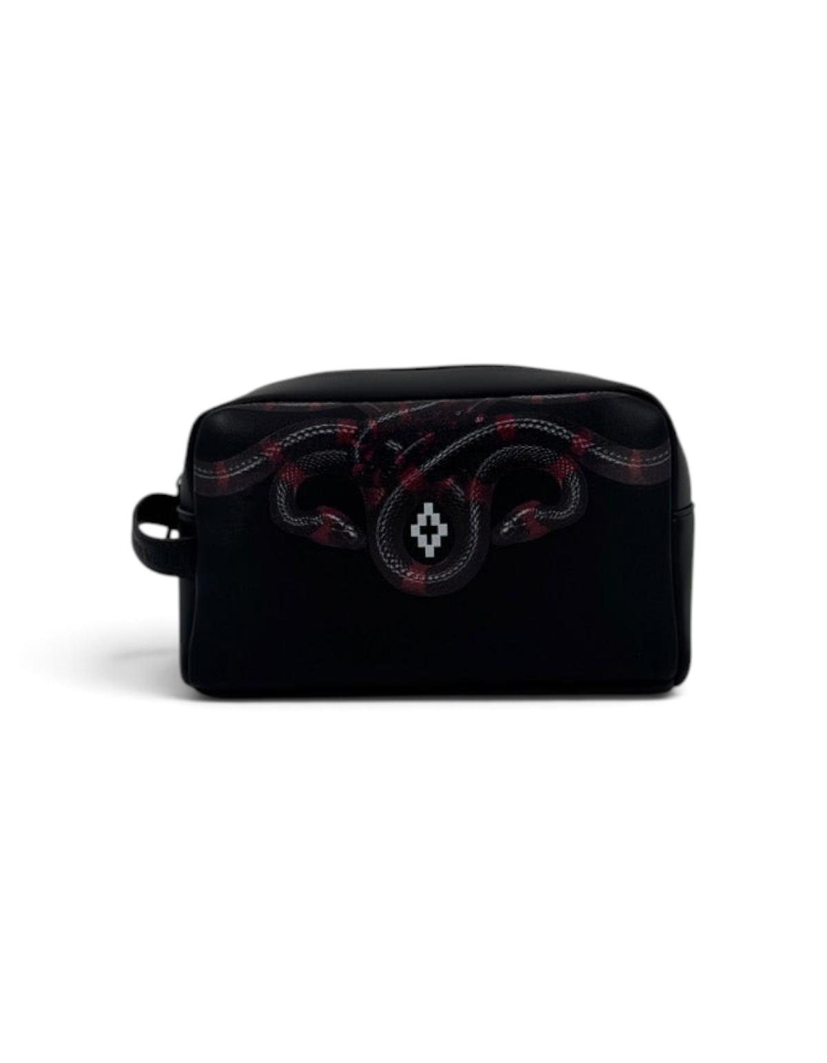 Beauty case DevidLabel Marcelo Burlon - County Of Milan nero con stampa serpente rosso e logo grafico
