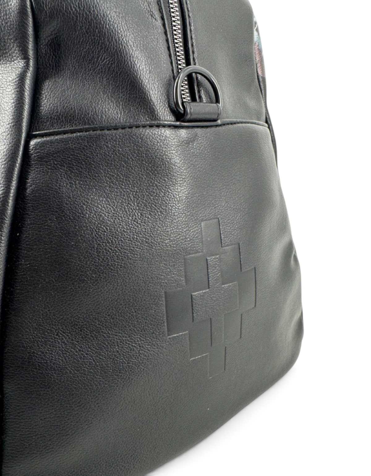 Borsone da viaggio DevidLabel Marcelo Burlon - County Of Milan nero con finitura textured e logo a croce in rilievo